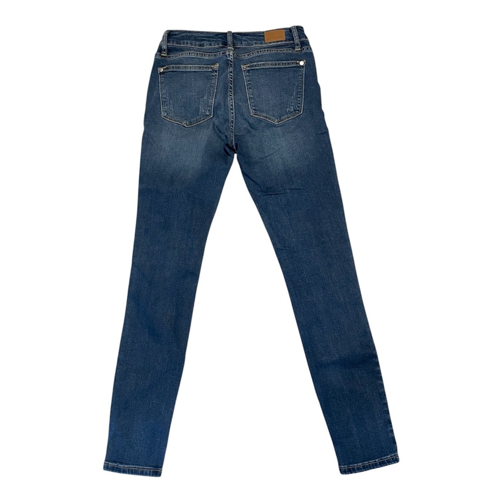Judy Blue Serape Patch Distressed Skinny Jeans Womens 5/27 Medium Wash Denim - Picture 5 of 5
